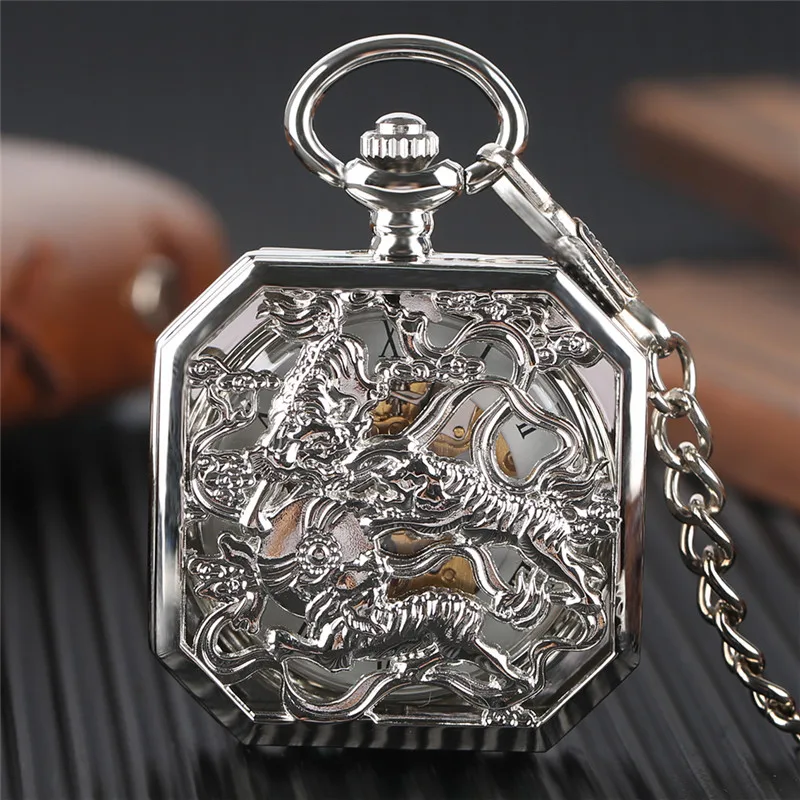 Часы YISUYA Cool Three Tiger Silver карманные часы с подвеской механические Аналоговые Ретро