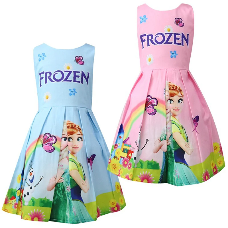 girls dress summer ice snow queen cartoon children show costume princess Comfortable children's clothes Girl party | Детская одежда