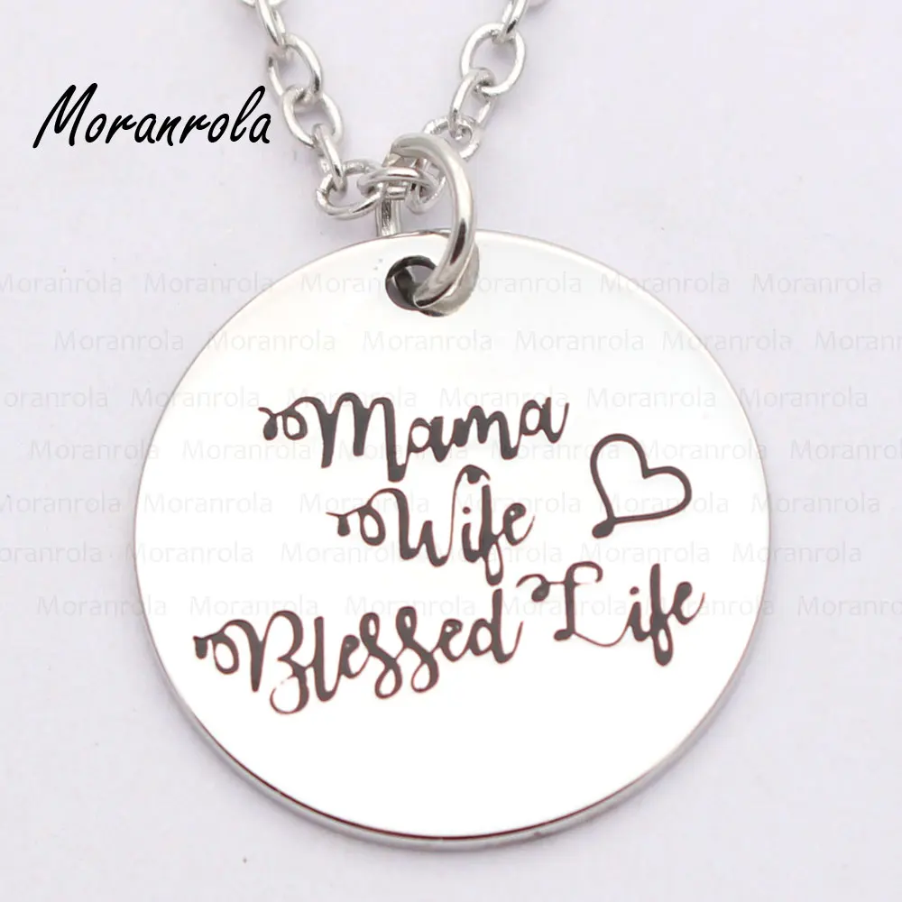 Новинка медное ожерелье брелок с надписью Mama Wife Blessed Life очаровательное ювелирное