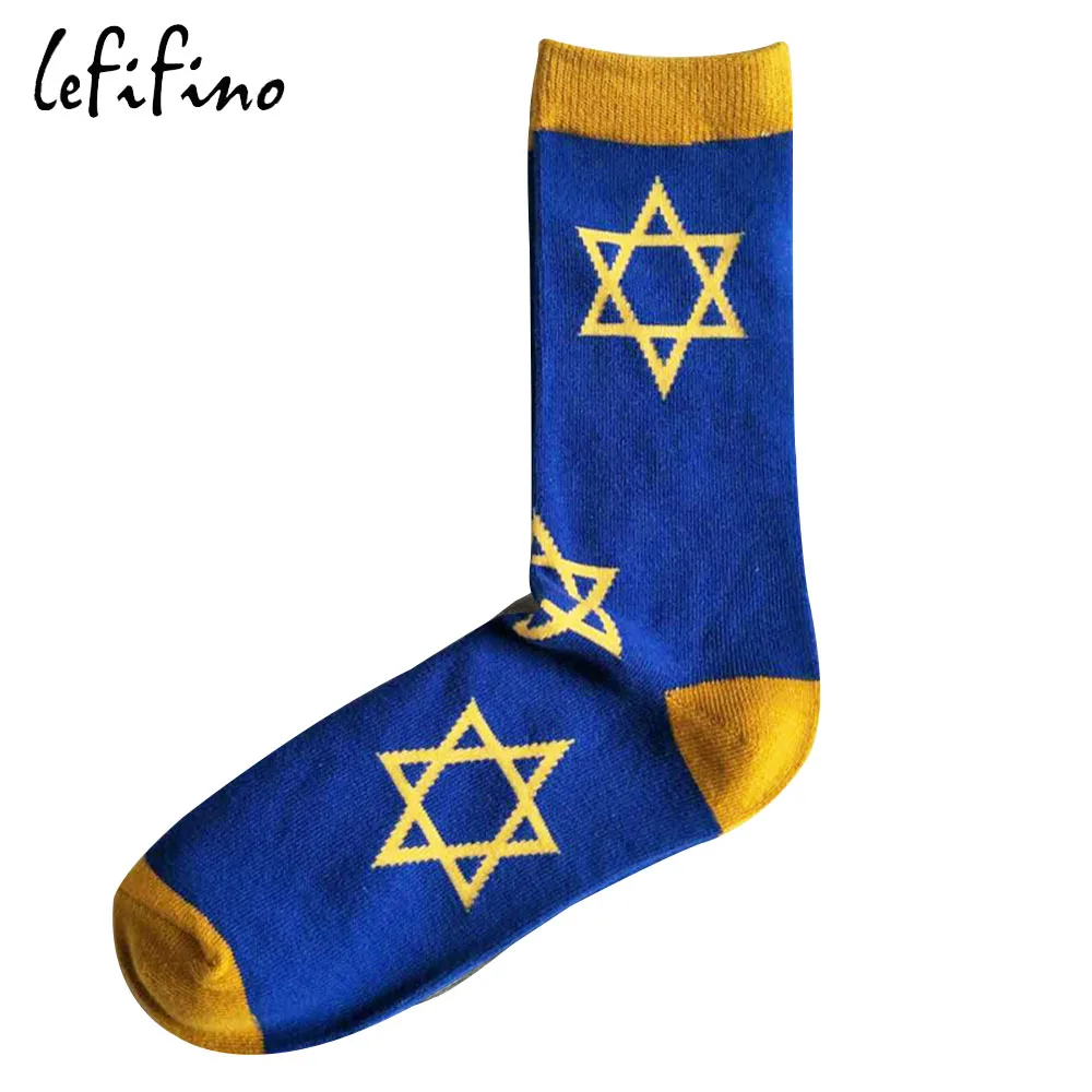 star socks Хлопковые мужские Носки с рисунком рождественской елки, Санта Клауса, красного цвета, жаккардовые рождественские праздничные полосатые носки, подарок на год, Ne77930 - Цвет: star socks