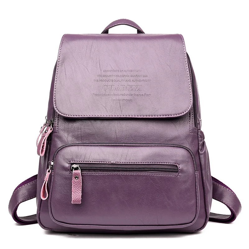 

2019 Vintage Leather Backpacks Female Travel Shoulder Bag Mochilas Women Backpack Large Capacity Rucksacks For Girls Dayback New
