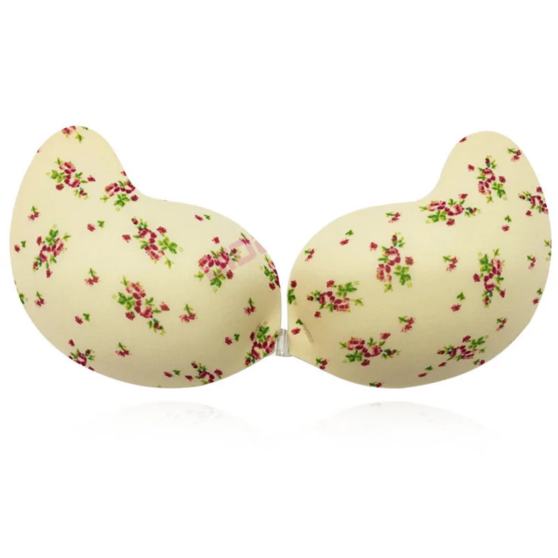 100 pcs wholesale Invisible Bra Support Floral Dot Leopard Strapless Push Up Bra Push-Up Backless Silicone Adhesive Bras