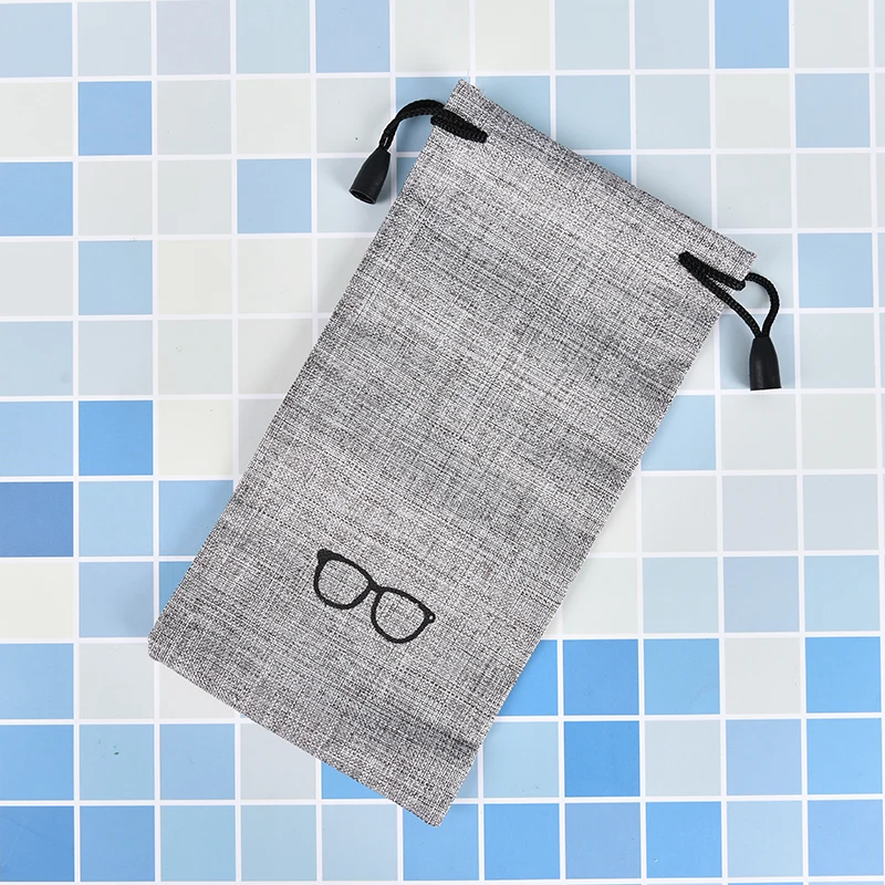 3 цвета Портативный льняной ткани солнцезащитные очки мешок гладкая поверхность