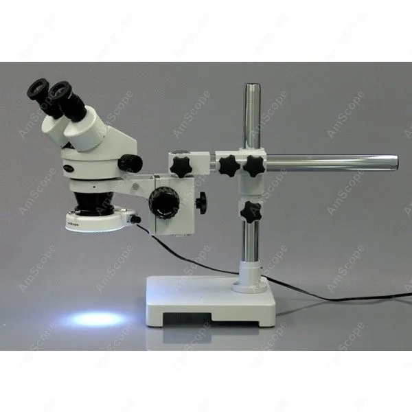 Стерео Зум микроскоп AmScope поставляет 7X 45X стерео на стрелу стенд с 80 светодиодными