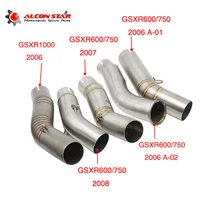 alconstar motorcycle exhaust muffler middle link pipe connector for suzuki gsxr600750 k6 k7 k8 2006 2007 2008 gsxr1000 2006