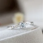 Женское серебряное кольцо Yobest с камнем CZ, квадратное кольцо из натурального небесно-голубого камня, ювелирные изделия с камнем-солитером, подарок