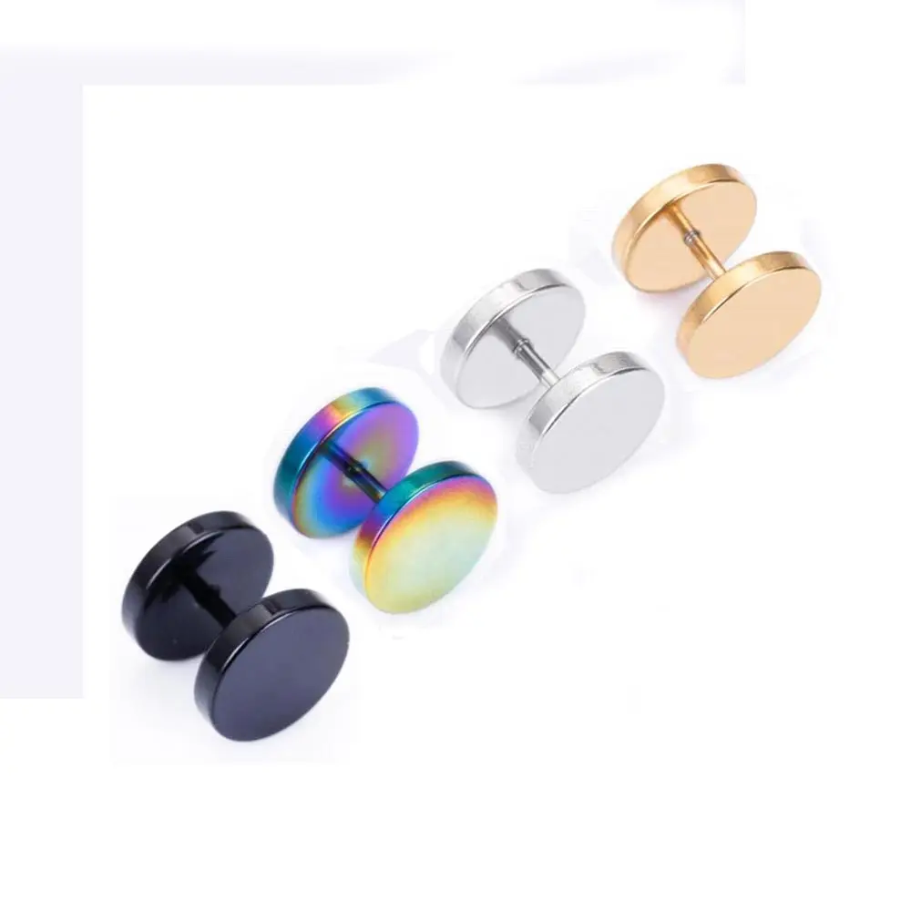 FAMSHIN 1 шт. оптовая продажа модный бренд черные Серебряные серьги из нержавеющей