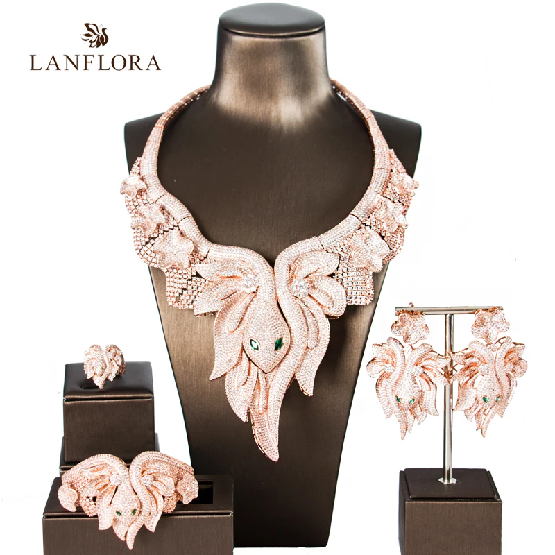 LANFLORA индийские ювелирные изделия змея новый роскошный кубический цирконий