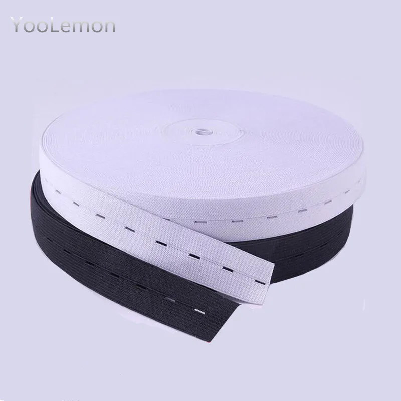 5 метров белый и черный Швейные вязаные петли плоские эластичные ленты 20 мм