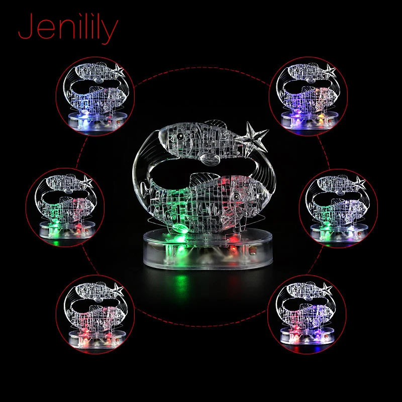 3D-пазл Jenilily 9042 с кристаллами и фонариком модель сделай сам игрушка для детей