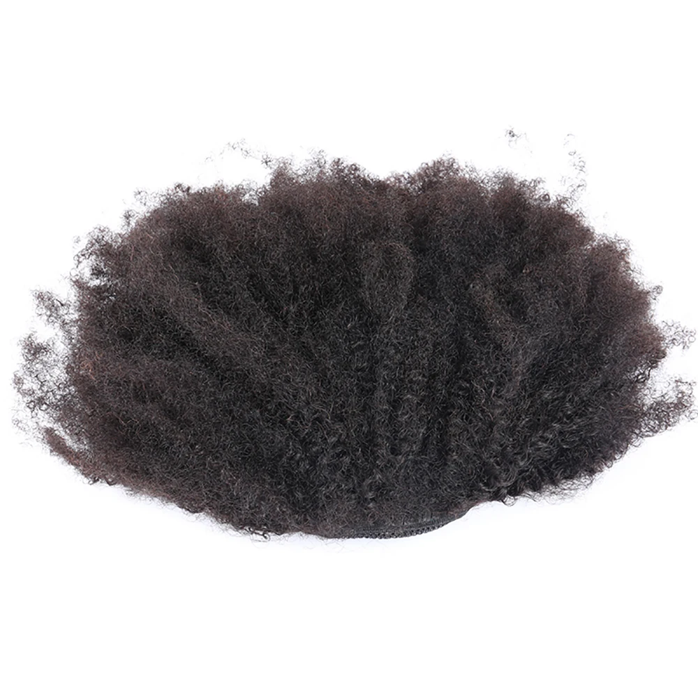 Coletas con cordón para mujer, extensiones de cabello humano mongol Afro, Pelo Rizado 4B 4C, coletas, cabello Remy, CARA