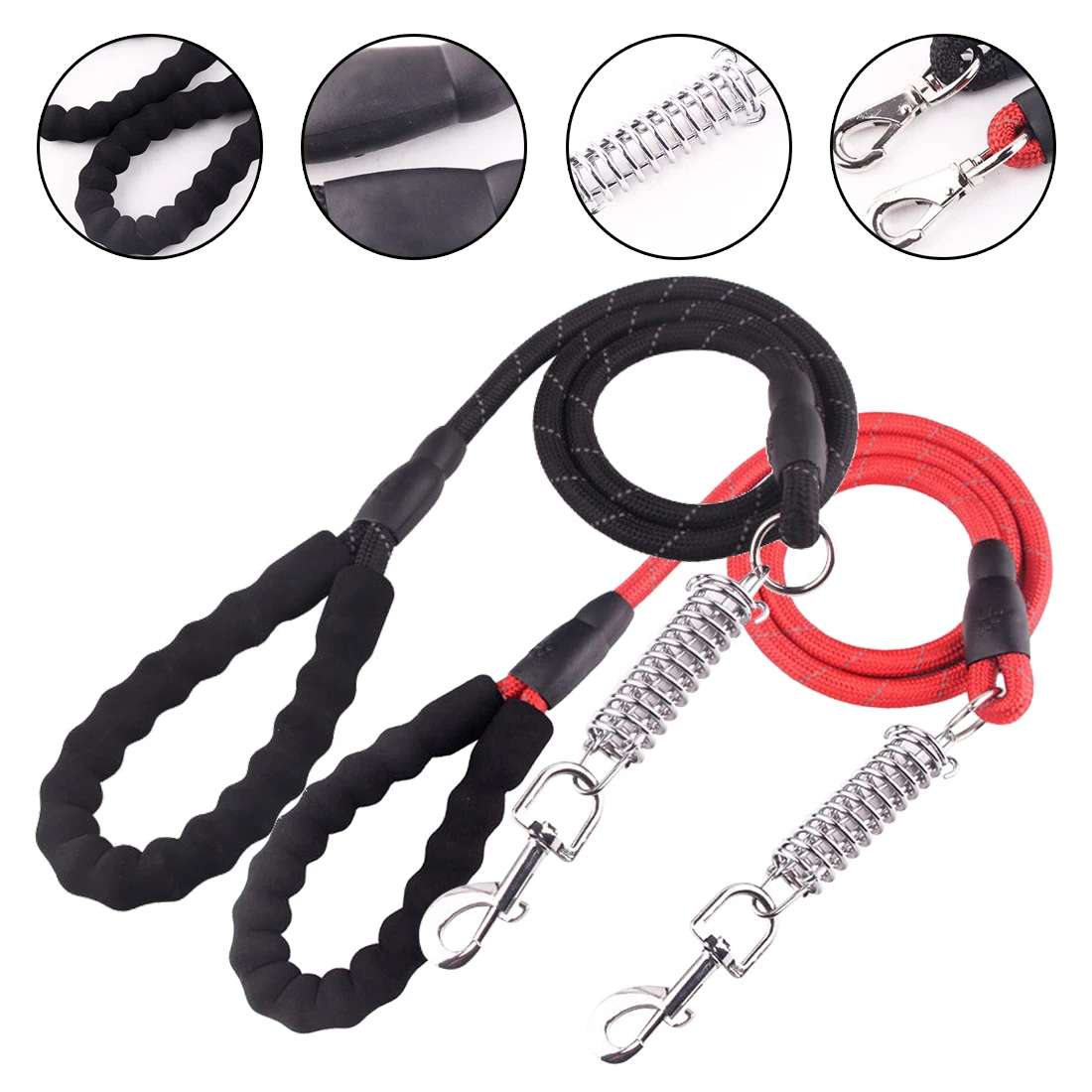 

1.5M Pet Products For Large Dog Nylon Spring Reflect Leash Harness Puppy Pet Cat Accessories Breakaway Basic Dog Leash Lead