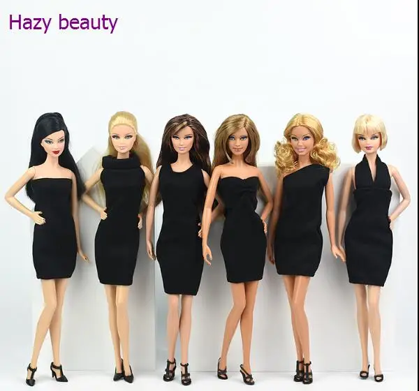 Стройная кукла короткое платье розовые черные платья для кукол BB 1:6 BBI341|doll dress|dress