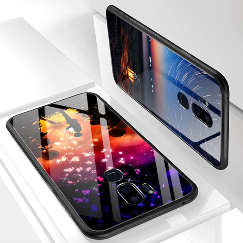 Для LG G7 чехол G7ThinQ животный узор закаленное стекло задняя крышка чехол LGG7 G7 ThinQ G710 ударопрочный стеклянный чехол для LG G7 тонкий Q