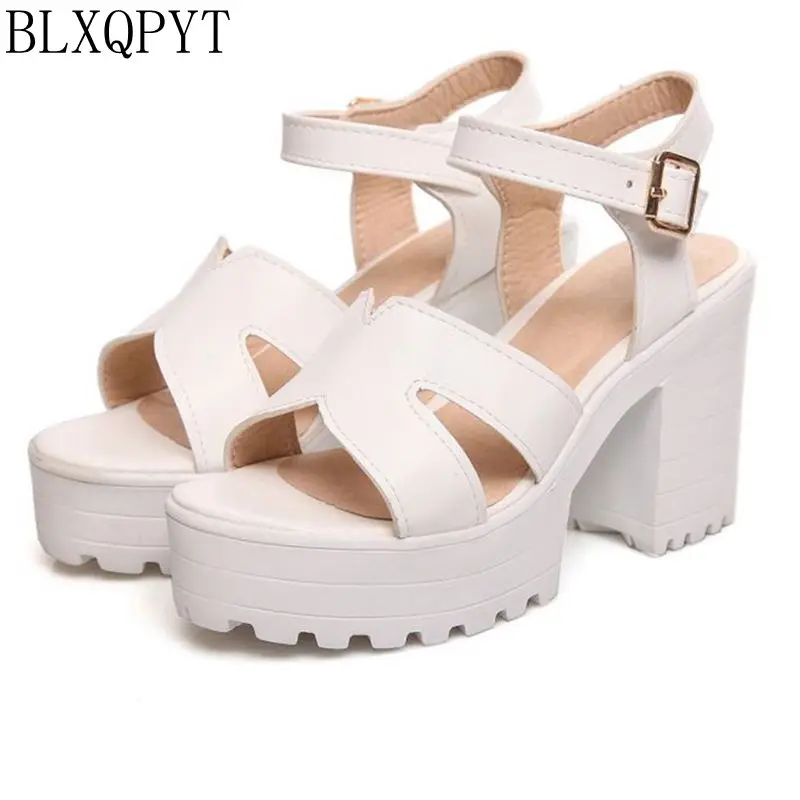 

Big Size Summer Sandals Women 2017 Platform Female Thick Heel High Heels Peep Toe Sandals Shoes Women Sandalias Plataforma 9950