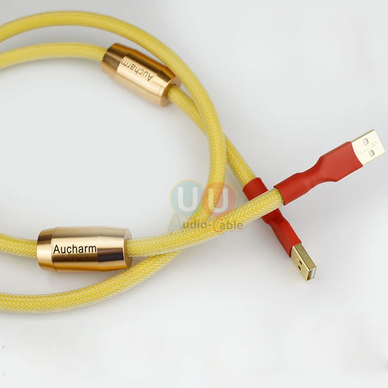 Высокое качество 4N посеребренный OFC USB кабель с двойным магнитным кольцом A-B для Hifi ЦАП усилителя