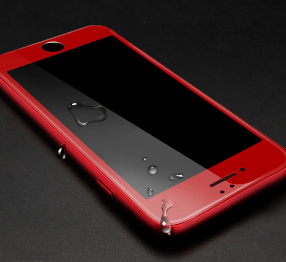 2 шт./лот 3D полное покрытие Защитное стекло для iphone 7 7plus красный глянцевый углеродное волокно протектор экрана закаленное стекло на 6 6s plus