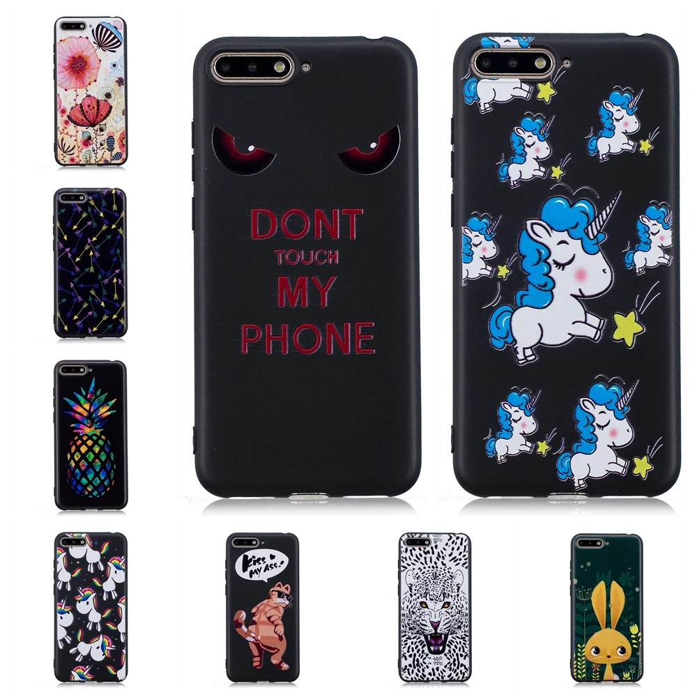 Силиконовый чехол-накладка из мягкого ТПУ черный чехол для телефона huawei Honor 7A 7C Y5