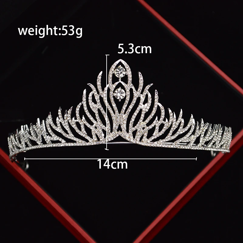 FMSWD Silver Rhinestone Crown For Beloved Girl Handmade Bride Wedding Headdress Birthday Party Hair Accessories | Украшения и