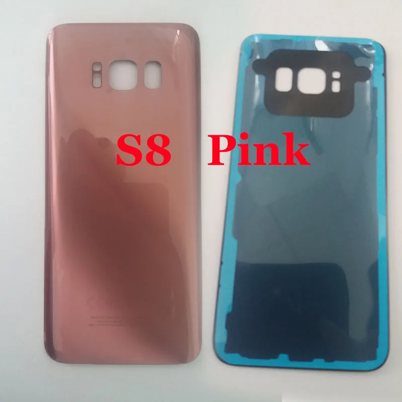 Для samsung Galaxy S8 G950 G950F S8 Plus G955 G955F задняя крышка батарейного отсека задняя Дверная панель чехол с клейкой наклейкой - Цвет: S8 Pink