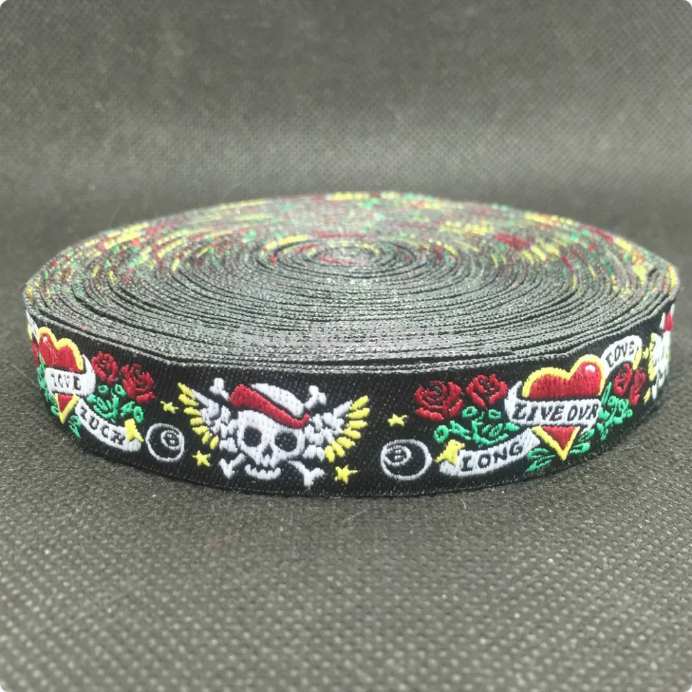 Жаккардовая лента для ошейника 5/8 дюйма 16 мм 10 ярдов в комплекте|jacquard ribbon|woven jacquard