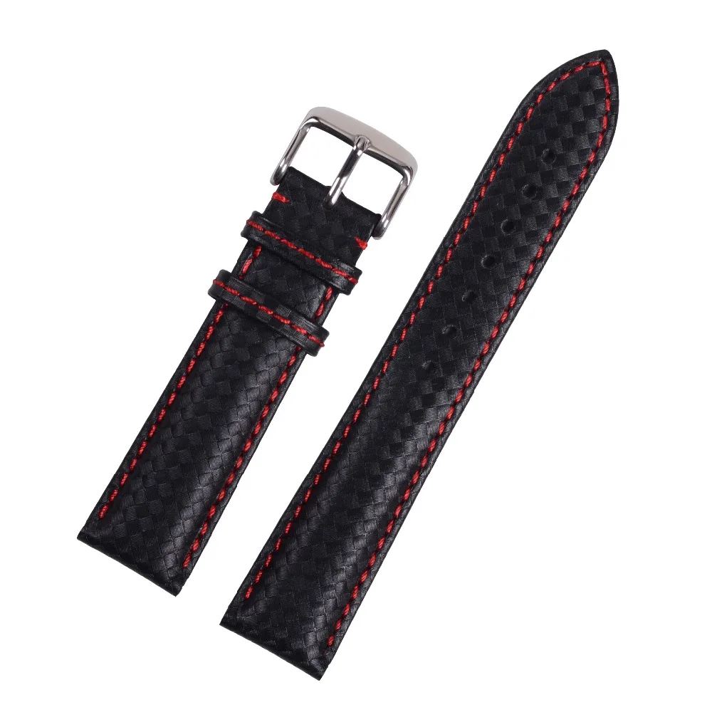 Ремешок для часов из углеродного волокна разных цветов 20 мм 22 мм|leather watchband|genuine