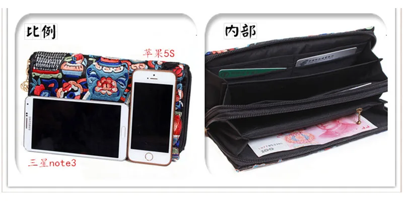 XIYUAN фирменные китайские двусторонние кошельки и с вышивкой для девочек