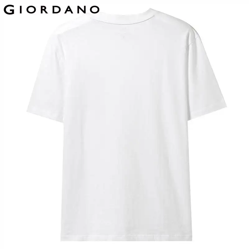 Giordano мужская футболка с короткими рукавами и круглым воротом спереди на груди