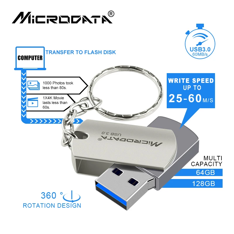Металлический флеш накопитель высокоскоростной USB 3 0 флэш 16 ГБ 32 64 128 флешка