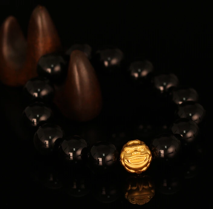 

Pure 24K Yellow Gold Pendant / Lucky Pixiu Bead bracelet Pendant 1.96g