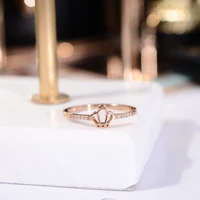 yun ruo 2018 new arrival fashion crown crystal ring rose gold color woman gift party titanium steel jewelry top quality not fade