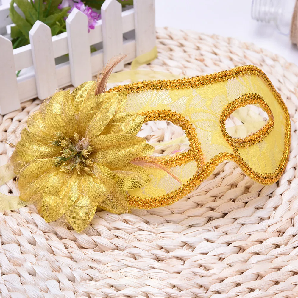 Маска для танцев с боковым цветком женский маскарадный костюм девочек нарядная