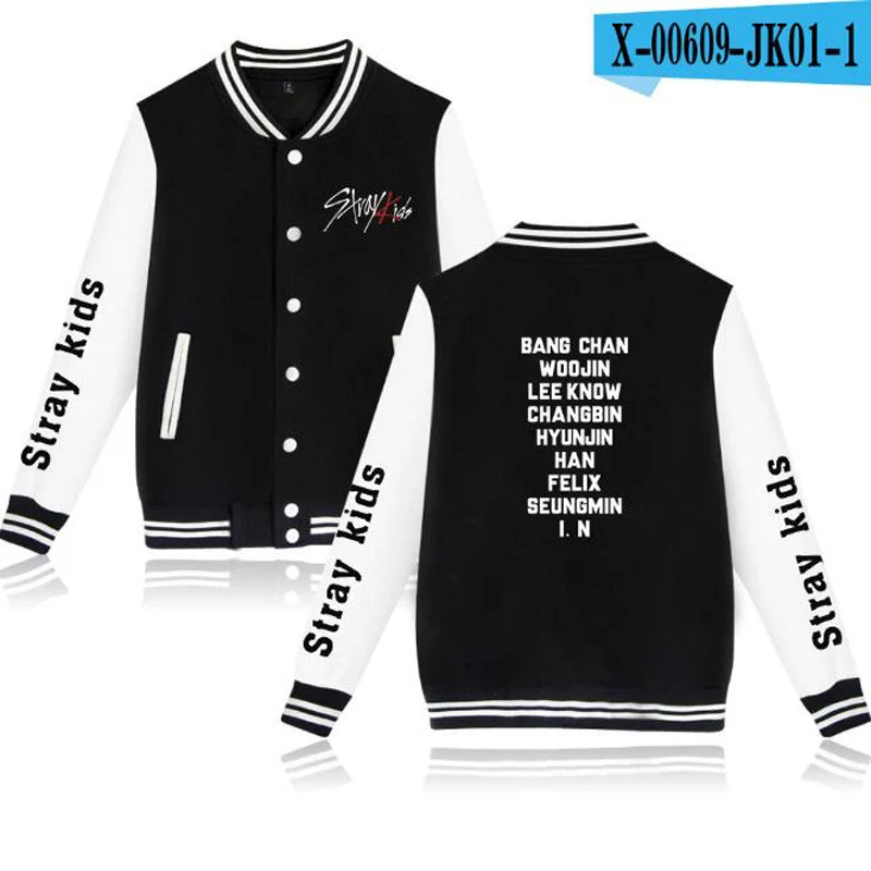 KPOP StrayKids, флисовая бейсбольная форма MINHO JISUNG WOOJIN CHANGBIN FELIX, флисовая куртка для женщин и мужчин, толстовки с капюшоном