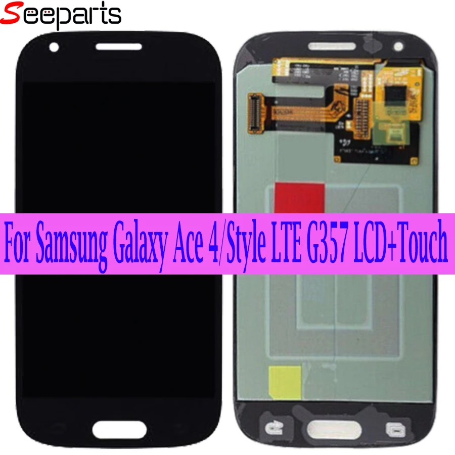 Супер AMOLED lcd для samsung Galaxy Ace4 Ace 4 SM-G357 G357FZ G357 lcd дисплей кодирующий преобразователь сенсорного экрана в сборе