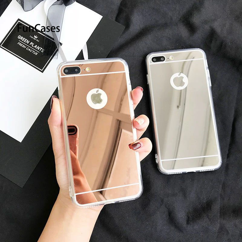 Роскошный цветной зеркальный эффект ТПУ чехол для iPhone 5 5S SE 6 S 7 8 Plus X Xs Max Xr задний
