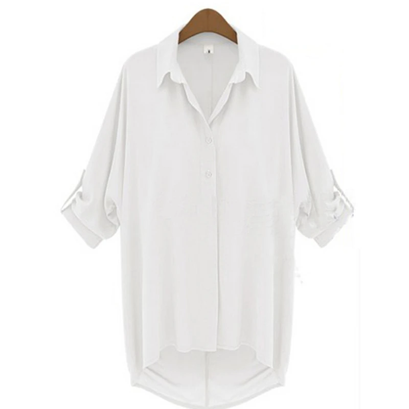 2017 Для женщин Шифоновая блузка s Топ с длинным рукавом Твердые Цвет Кнопка Блузка