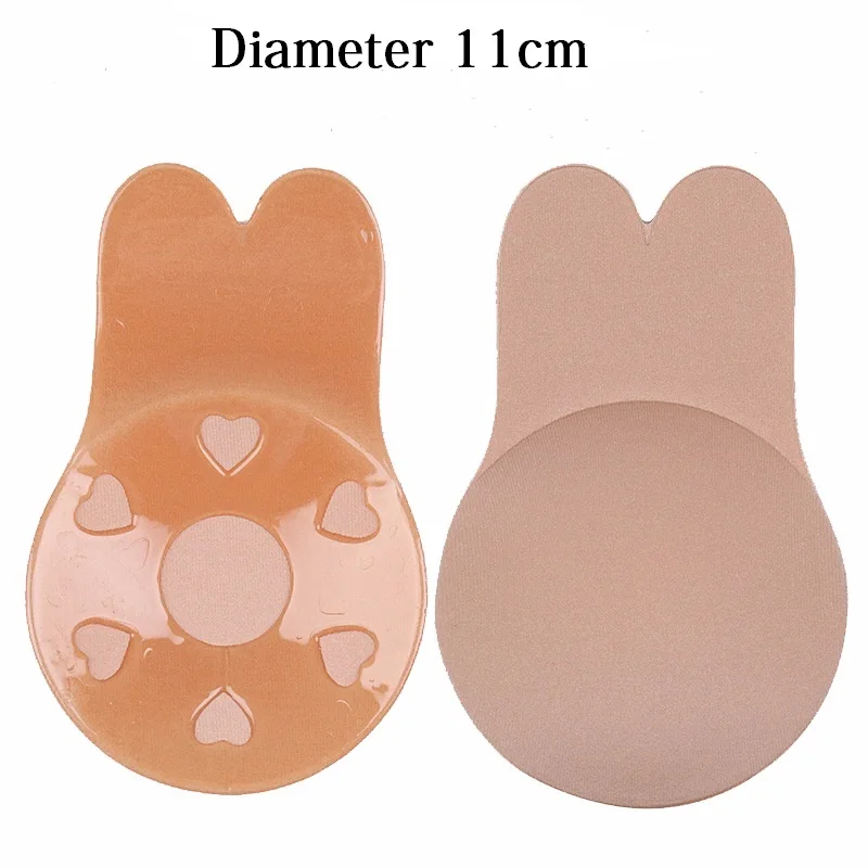 1pair 11cm Сексуальный женский бюстгальтер без бретелек, невидимые вставки, пуш-ап, бюстгальтер, наклейки на соски, с открытой спиной, невидимый, самоклеющийся, силиконовый, усилитель груди - Цвет: 1pair 11cm