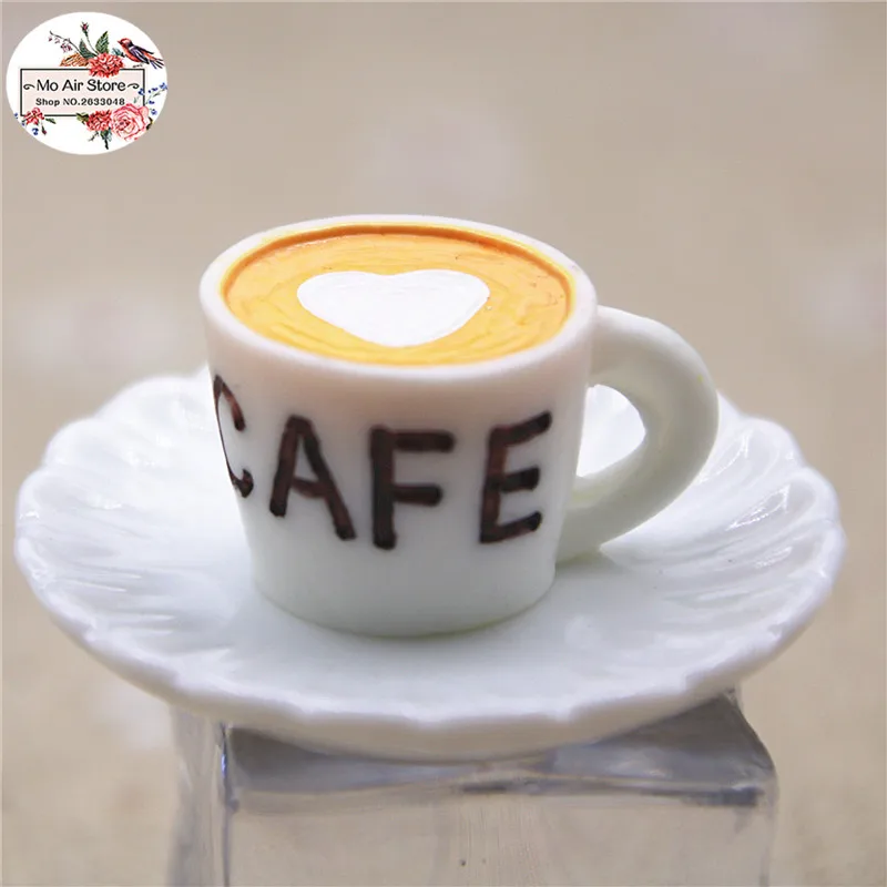 5PCS 3D cappuccino cup Resin Cabochon miniature craft Art Supply Decoration Charm Craft | Дом и сад