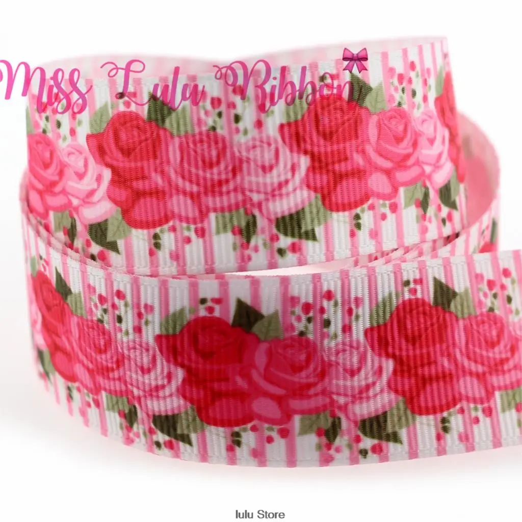 Лента Корсажная с цветочным принтом 6 75 мм 50 ярдов 3/8/9/1/25 мм|ribbon diy|printed grosgrain