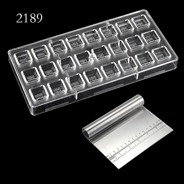 2189GD 3D форма кубика поликарбонатная форма шоколада инъекции PC Сладкий Леденец, пудинг желе форма для выпечки, сделай сам Кондитерские инструменты - Цвет: 2189GD