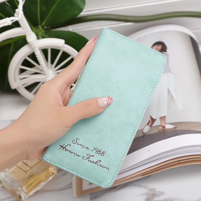 Лидер продаж! Хороший длинный полированный ПУ женский кошелек брендовый