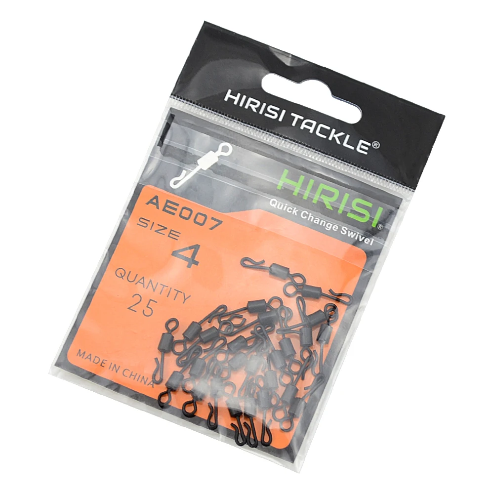 50x Carp Fishing Swivels Quick Change Stainless Steel for Carp Fishing Rig Fishing Accessories Terminal Tackle AE007