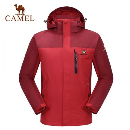 CAMEL X 8264 зимняя уличная куртка мужская теплая водонепроницаемая куртка 3 в 1 походные куртки для кемпинга лыжного спорта сноубординга ветровка - Цвет: red