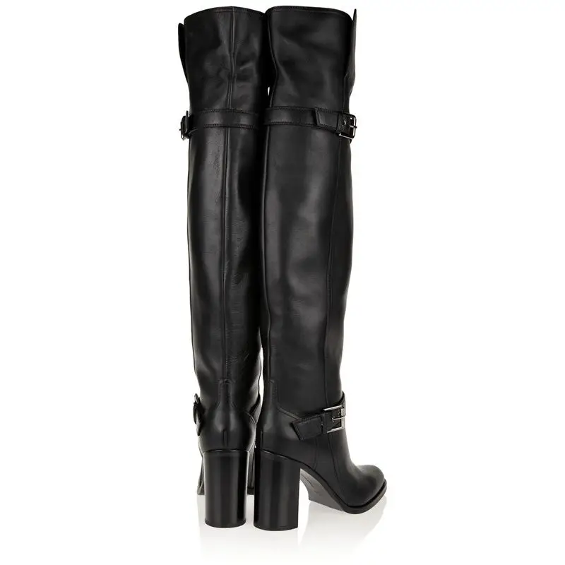 Женские мотоциклетные сапоги ручной работы до колена из коровьей кожи|womens knee high