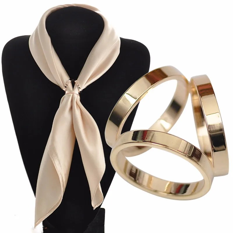XY Fancy Women Silver Golden Color Silk Scarf clothing Jewelry Buckle Shawl Clip Accessories Tricyclic Scarves Brooches | Украшения и