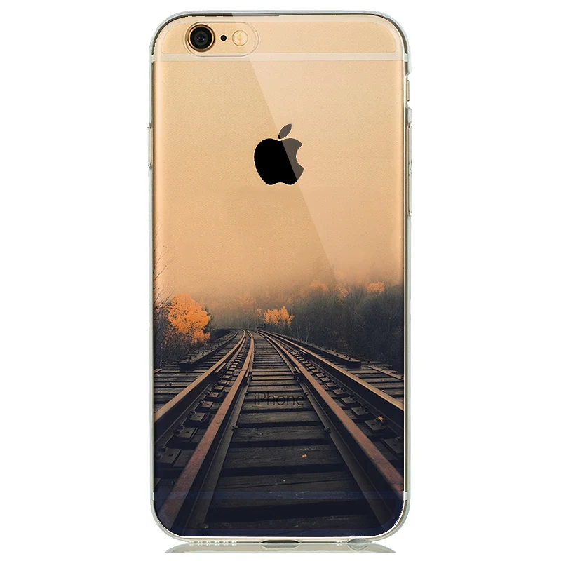 Railway Ультратонкий Мягкий ТПУ силиконовый чехол для iPhone 8, 7 Plus, 7 Plus, 8 Plus, пейзаж, пейзаж, Обложка, Империя, здание, железная дорога, Нью-Йорк - Цвет: Railway
