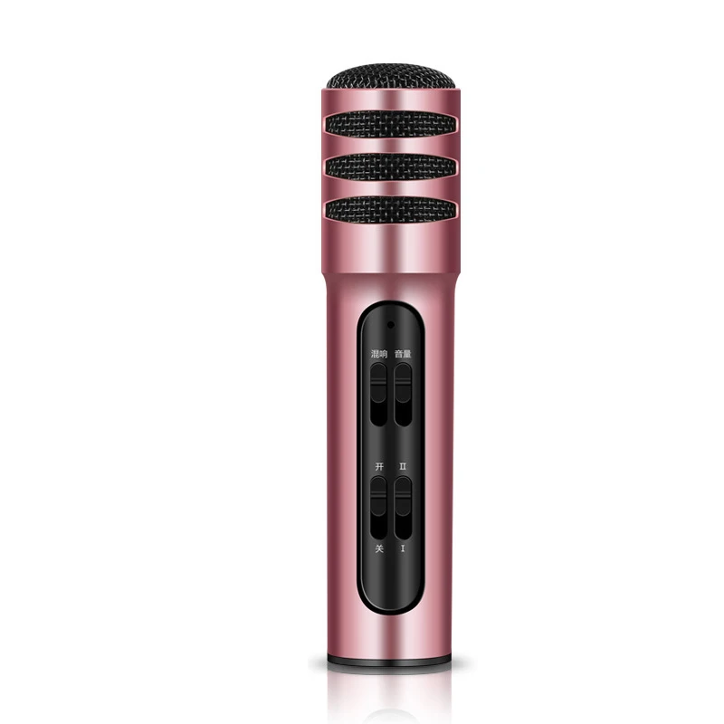 Pink Кабель конденсаторный микрофон для караоке поставляется со звуковой картой портативный профессиональный дом студия запись песня якорь прямая трансляция - Цвет: Pink