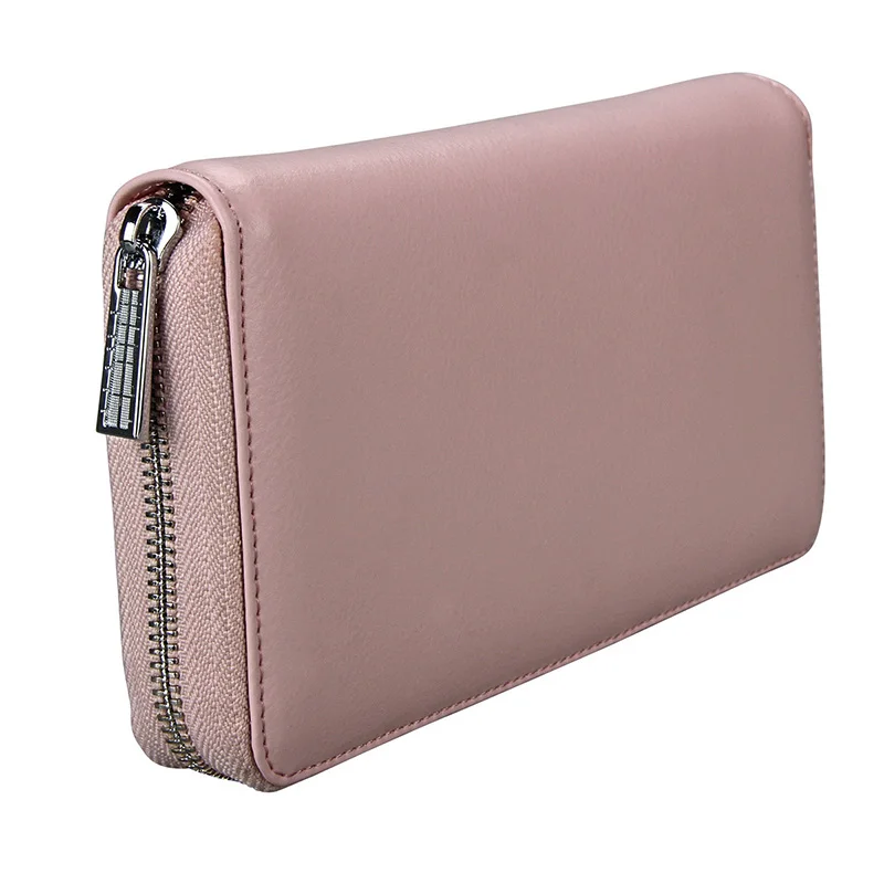 pink Женский держатель для карт s, Длинные кошельки, Женский кошелек из натуральной кожи, мужской деловой держатель для карт, кошелек, клатч, сумка для денег, кредитный держатель для карт - Цвет: pink