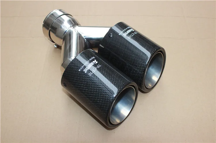 1 шт. Akrapovic автомобиль Яркий глянцевый углеродного волокна выхлопные трубы один глушитель советы
