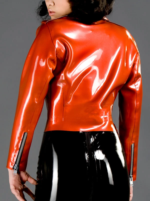 Латексный пиджак рукава на молнии латексные костюмы сексуальные женские пальто 0